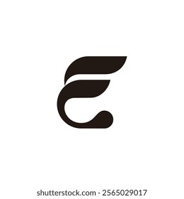 letters fc simple curves geometric clean logo vector