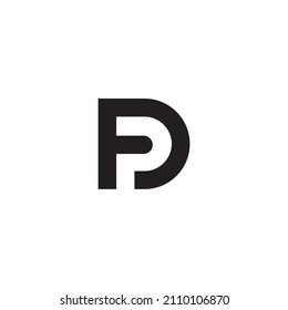 
letras F, D y P símbolo simple vector de logotipo