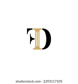 Letters FD and Pillar Logo Theme 002