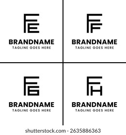 Letras FE FF FG FH Monograma Logo, para qualquer negócio com FE EF FF FG GF FH HF iniciais