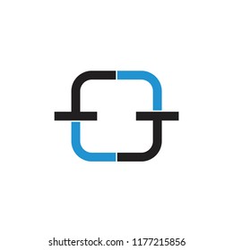 letters ff square geometric logo
