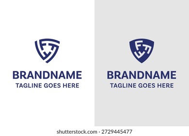 Buchstaben FFF Monogram Shield Logo, das Stärke, Schutz und solide Identität symbolisiert