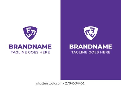 Buchstaben FFF TTT TTF FFT FT Shield Modernes Logo, das Sicherheit, Struktur und modernen Schutz symbolisiert