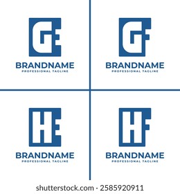 Letters EG FG EH FH Monogram Logo, suitable for any brand with EG GE FG GF EH HE FH HF initials