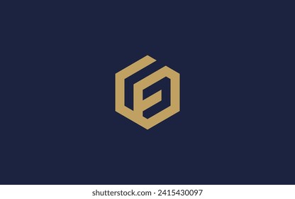 Buchstaben ff oder gf mit Hexagon-Logo-Design Vektordesign-Vorlage Inspiration