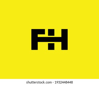 letters fh logo design vector template
