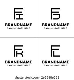 Letras FI FJ FK FL Monograma Logotipo, para qualquer negócio com FI IF FJ FK FK FL FL LF iniciais