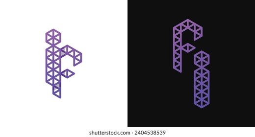 Letters FI and IF Polygon Logo Set, suitable for business related to polygon with FI and IF initials