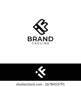 Letras IF Fish Logo con fondo blanco y negro.
