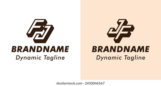 Buchstaben FJ und JF 3D Monogram Logo, geeignet für Geschäfte mit FJ oder JF Initialen