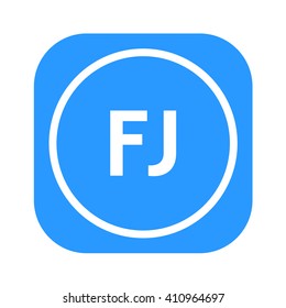 letters FJ rounded square shape icon logo blue