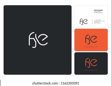 Letters FJE Joint logo icon with business card vector template.