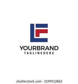 Letters FL capital logo square sign geometric icon on white background