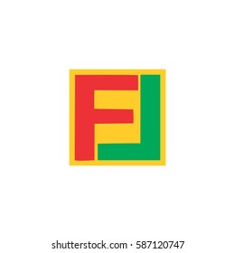 letters FL in square design logo vector