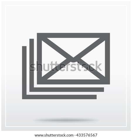 Letters. Flat icon of graphical symbol of correspondence, letters, messages and so on. Vector illustration 