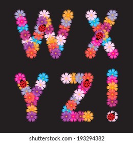 Letters of flowers.