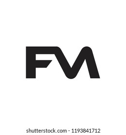 letters fm linked geometric logo vector