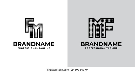 Letras FM y MF Punto Monograma Logo, Adecuado para negocios con FM o MF iniciales