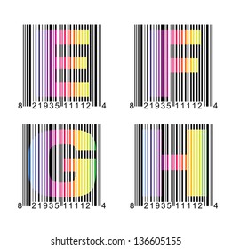 letters font E.F.G.H
