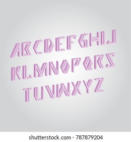 Letters, font set on light background, vector illustration