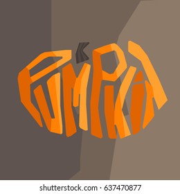 Letters in the form of a pumpkin