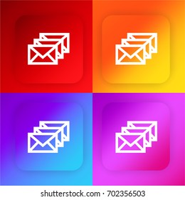 Letters four color gradient app icon set