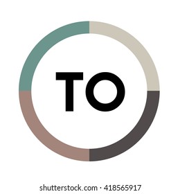 TO letters, four colors in abstract background logo, design identity in circle, alphabet letter