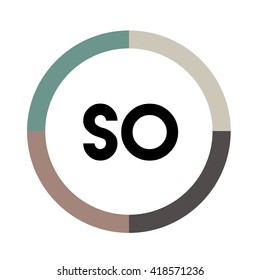 SO letters, four colors in abstract background logo, design identity in circle, alphabet letter
