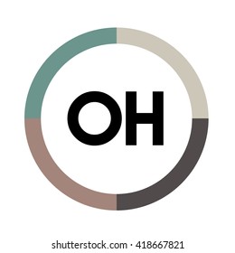letters, four colors in abstract background logo, design identity in circle, alphabet letter