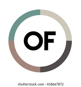 letters, four colors in abstract background logo, design identity in circle, alphabet letter