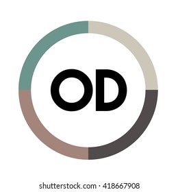 letters, four colors in abstract background logo, design identity in circle, alphabet letter