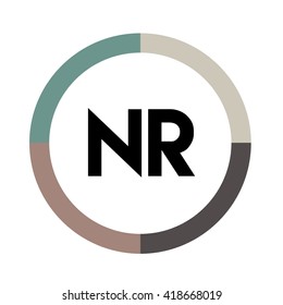 letters, four colors in abstract background logo, design identity in circle, alphabet letter