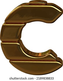 Letters from four horizontal blocks. letter c