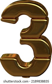 Letters from four horizontal blocks. number 3