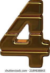 Letters from four horizontal blocks. number 4