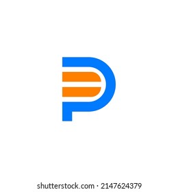 Letras FP Resumen Logotipo PD Flecha DP Monograma Plantilla Alfabeto forma moderna ilustrador creativo vector gráfico creativo trendy iniciales modernas monólogo icono geomátrico