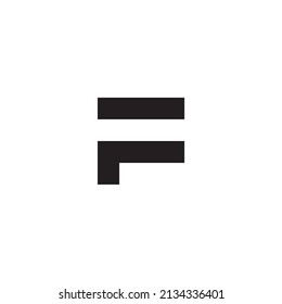 letters F,P and r, square, outline simple symbol vector logo
