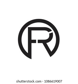 letters fr in circle geometric design logo