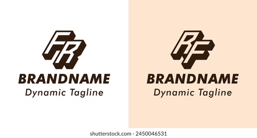Letters FR and RF 3D Monogram Logo, Suitable for business with FR or RF initials