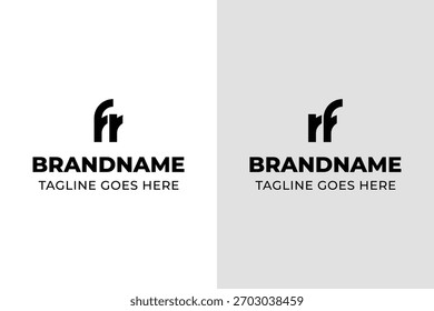 Logotipo del monograma de las letras FR RF, conveniente para cualquier negocio con las iniciales del RF