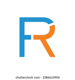 letters fr simple design logo vector