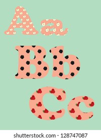 Letters with fruit pattern