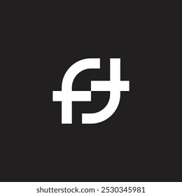 letters fst simple negative space geometric logo vector 