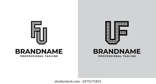 Letters FU and UF Dot Monogram Logo, Suitable for business with FU or UF initials