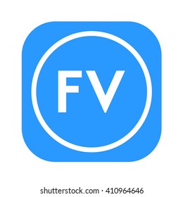 letters FV rounded square shape icon logo blue