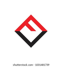 letters fv square logo vector