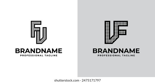 Letras FV y VF Punto Monograma Logo, Adecuado para negocios con iniciales FV o VF
