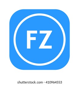 letters FZ rounded square shape icon logo blue