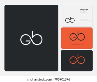 Letters G B, G&B joint logo icon with business card vector template.
