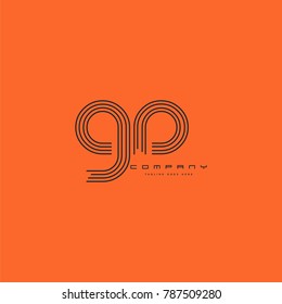 Letters G D joint line logo icon. Stroke letter vector element.
